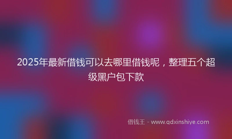 2025年最新借钱可以去哪里借钱呢，整理五个超级黑户包下款