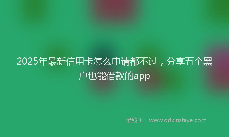2025年最新信用卡怎么申请都不过，分享五个黑户也能借款的app