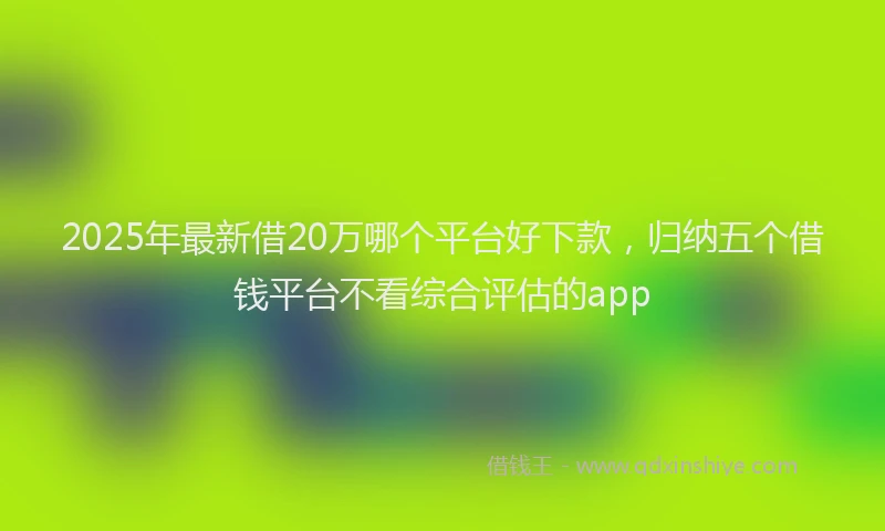2025年最新借20万哪个平台好下款，归纳五个借钱平台不看综合评估的app