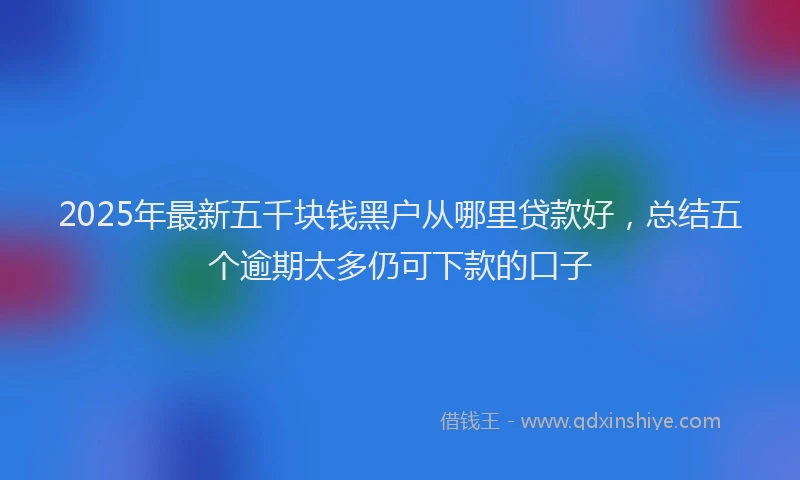 2025年最新五千块钱黑户从哪里贷款好，总结五个逾期太多仍可下款的口子
