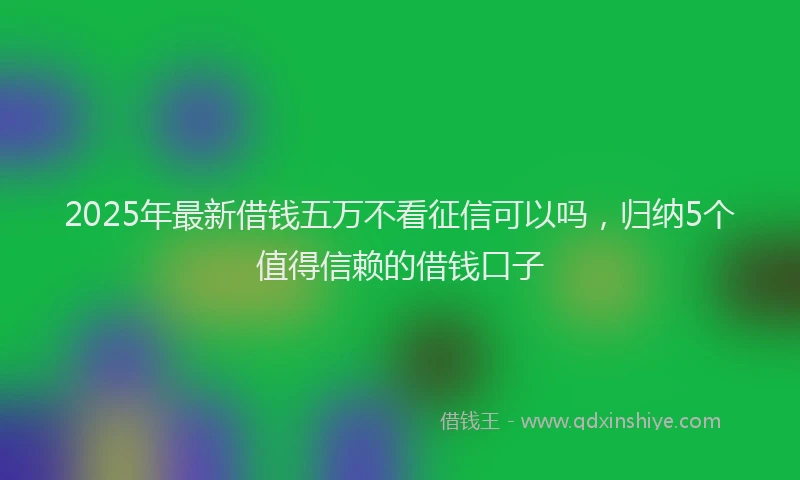 2025年最新借钱五万不看征信可以吗，归纳5个值得信赖的借钱口子