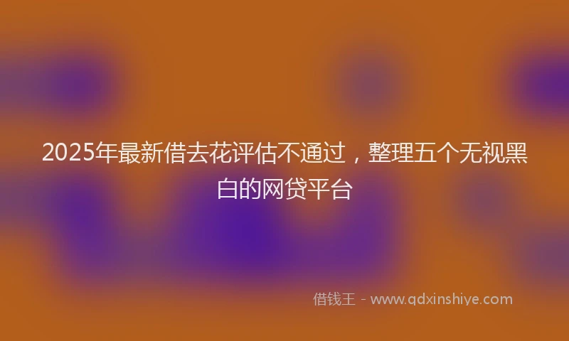 2025年最新借去花评估不通过，整理五个无视黑白的网贷平台