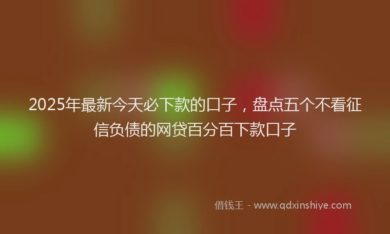 2025年最新今天必下款的口子，盘点五个不看征信负债的网贷百分百下款口子
