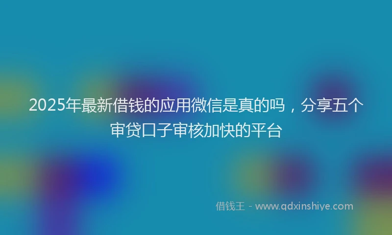2025年最新借钱的应用微信是真的吗，分享五个审贷口子审核加快的平台