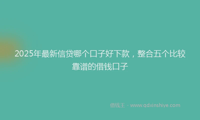 2025年最新信贷哪个口子好下款，整合五个比较靠谱的借钱口子