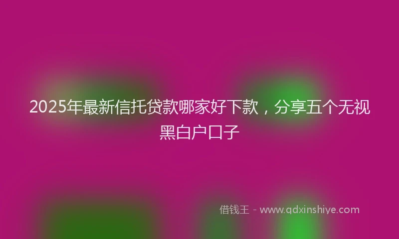 2025年最新信托贷款哪家好下款，分享五个无视黑白户口子
