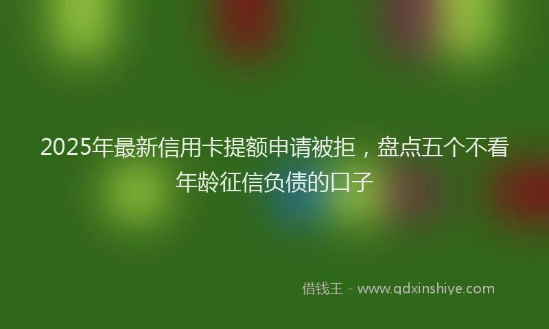 2025年最新信用卡提额申请被拒，盘点五个不看年龄征信负债的口子