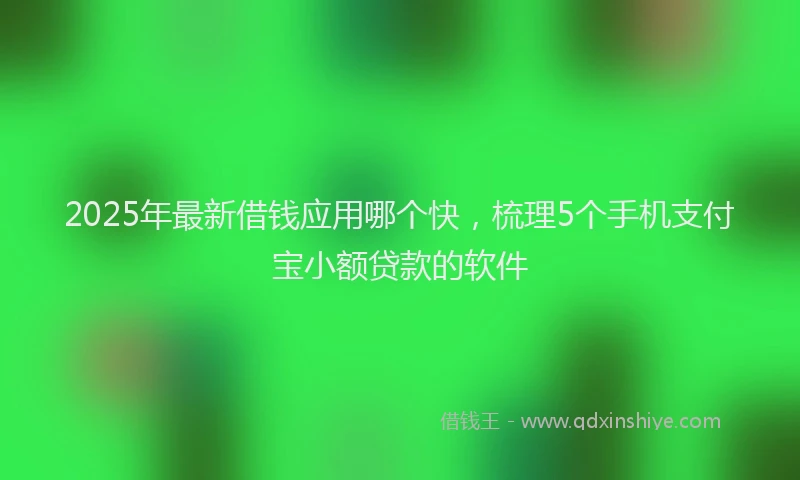 2025年最新借钱应用哪个快，梳理5个手机支付宝小额贷款的软件