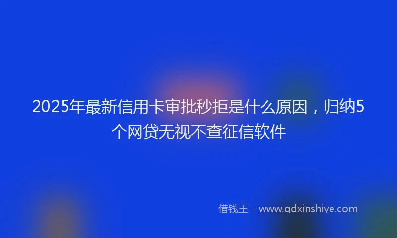 2025年最新信用卡审批秒拒是什么原因，归纳5个网贷无视不查征信软件