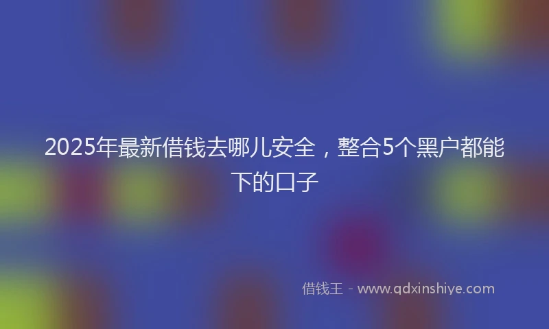 2025年最新借钱去哪儿安全，整合5个黑户都能下的口子