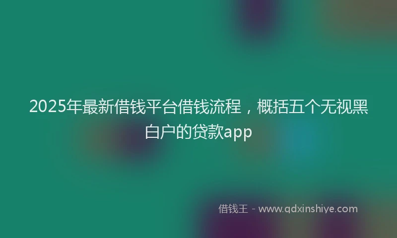 2025年最新借钱平台借钱流程，概括五个无视黑白户的贷款app