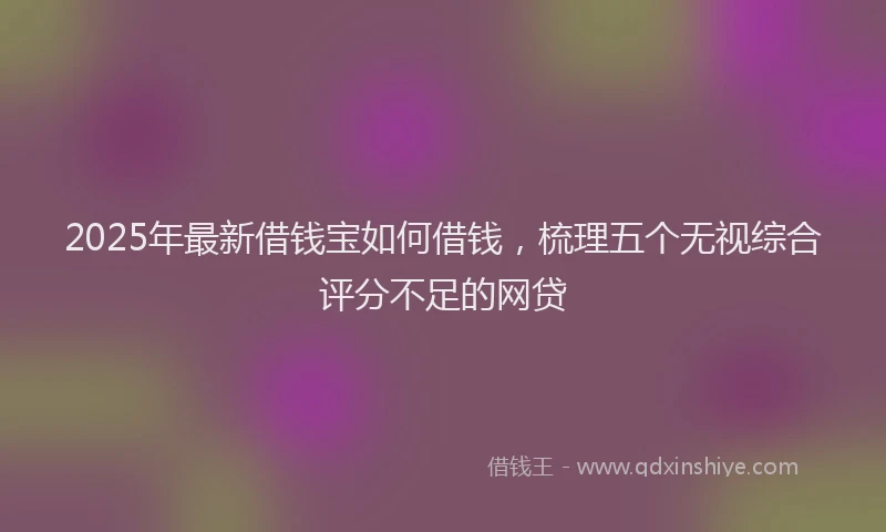 2025年最新借钱宝如何借钱，梳理五个无视综合评分不足的网贷
