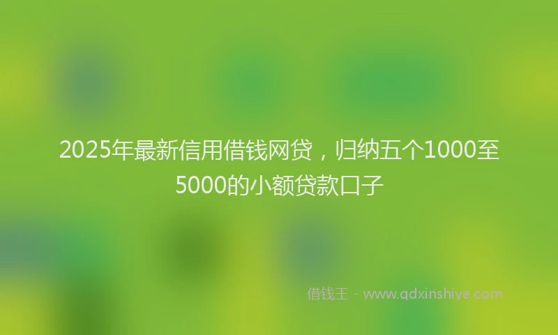 2025年最新信用借钱网贷，归纳五个1000至5000的小额贷款口子