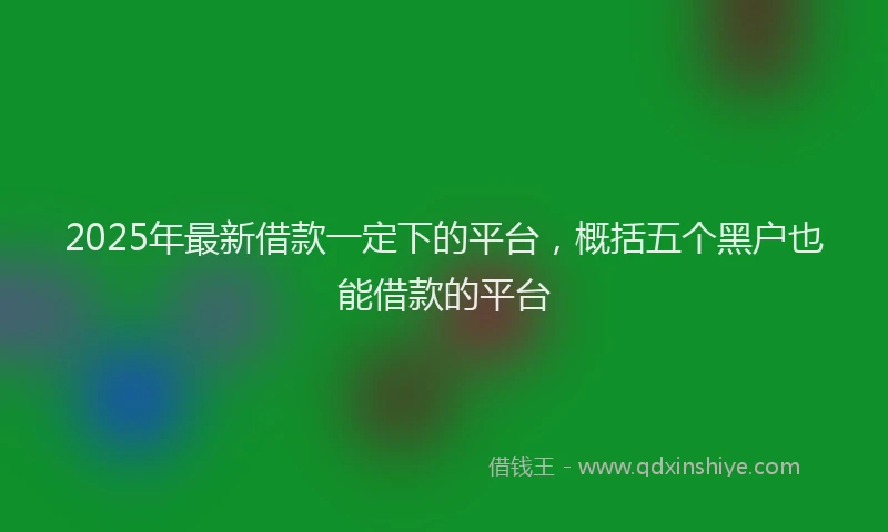 2025年最新借款一定下的平台，概括五个黑户也能借款的平台