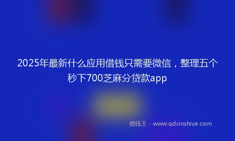 2025年最新什么应用借钱只需要微信，整理五个秒下700芝麻分贷款app