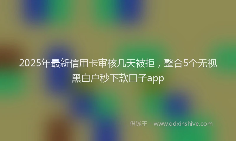 2025年最新信用卡审核几天被拒，整合5个无视黑白户秒下款口子app