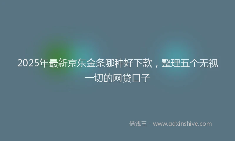 2025年最新京东金条哪种好下款，整理五个无视一切的网贷口子