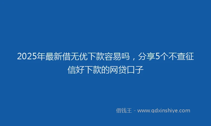 2025年最新借无优下款容易吗，分享5个不查征信好下款的网贷口子