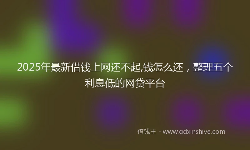 2025年最新借钱上网还不起,钱怎么还，整理五个利息低的网贷平台