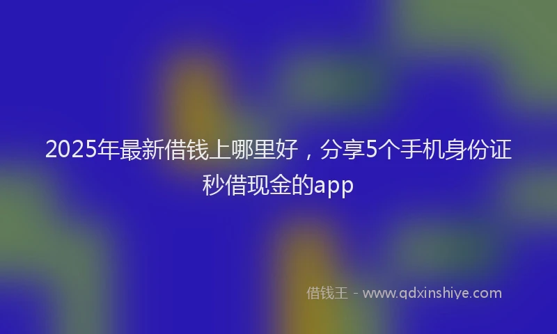 2025年最新借钱上哪里好，分享5个手机身份证秒借现金的app