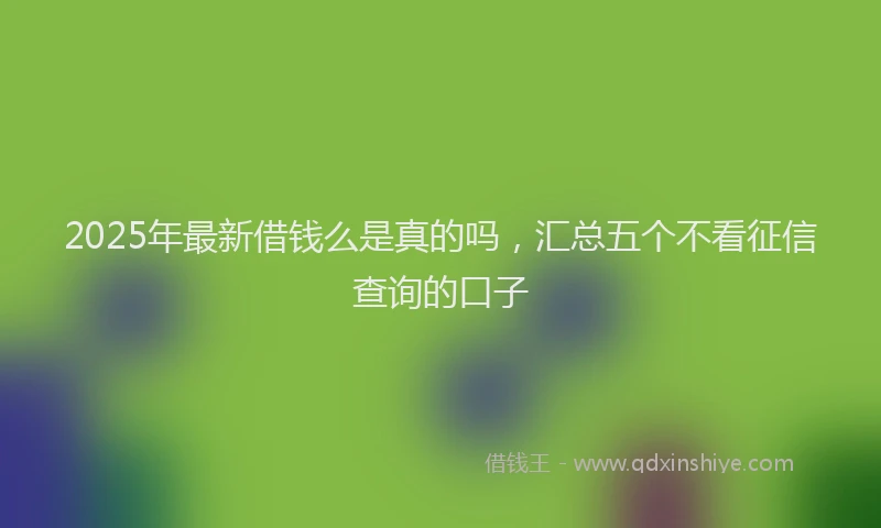 2025年最新借钱么是真的吗，汇总五个不看征信查询的口子