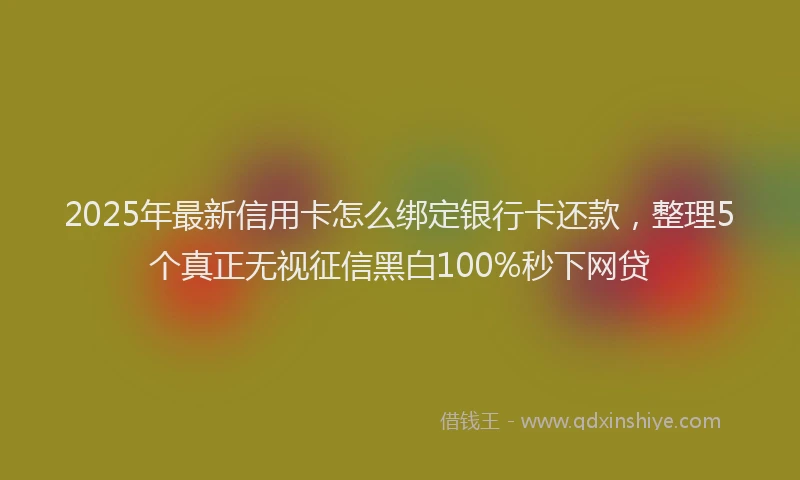 2025年最新信用卡怎么绑定银行卡还款，整理5个真正无视征信黑白100%秒下网贷