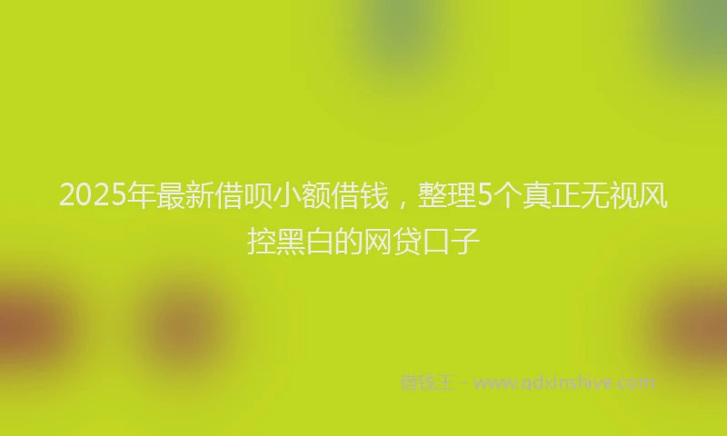 2025年最新借呗小额借钱，整理5个真正无视风控黑白的网贷口子