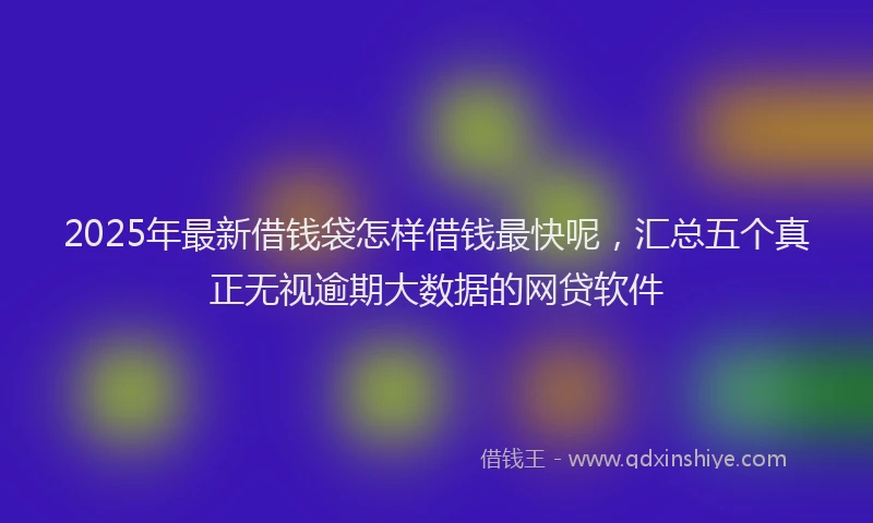2025年最新借钱袋怎样借钱最快呢，汇总五个真正无视逾期大数据的网贷软件