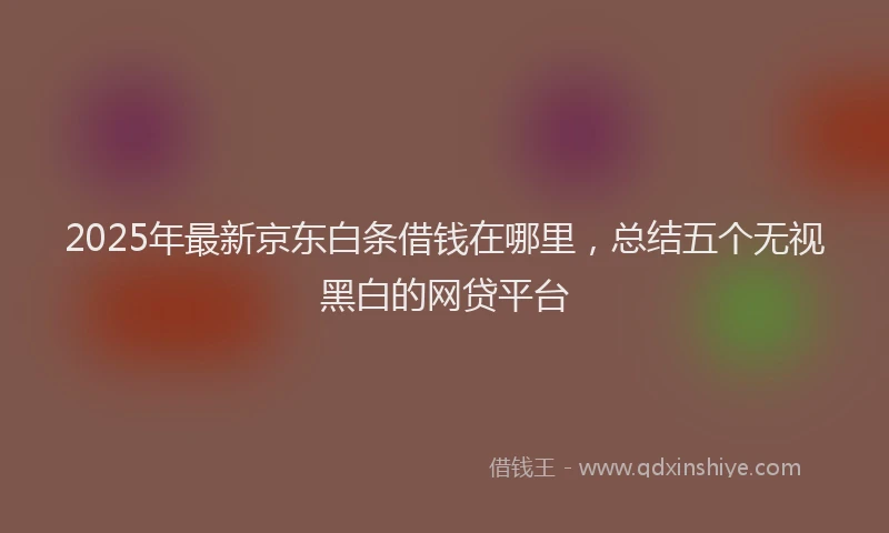 2025年最新京东白条借钱在哪里，总结五个无视黑白的网贷平台