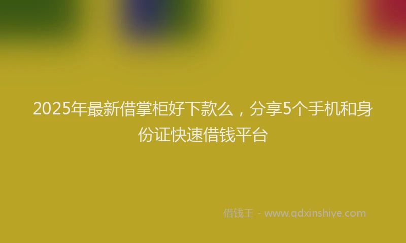 2025年最新借掌柜好下款么，分享5个手机和身份证快速借钱平台
