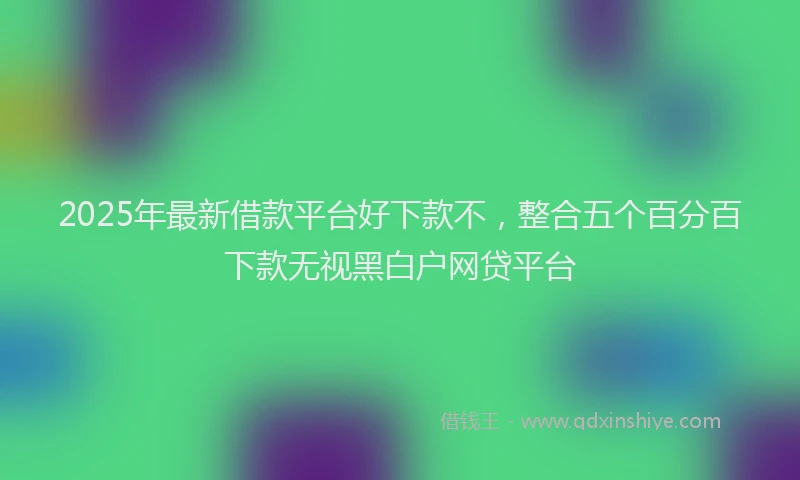 2025年最新借款平台好下款不，整合五个百分百下款无视黑白户网贷平台