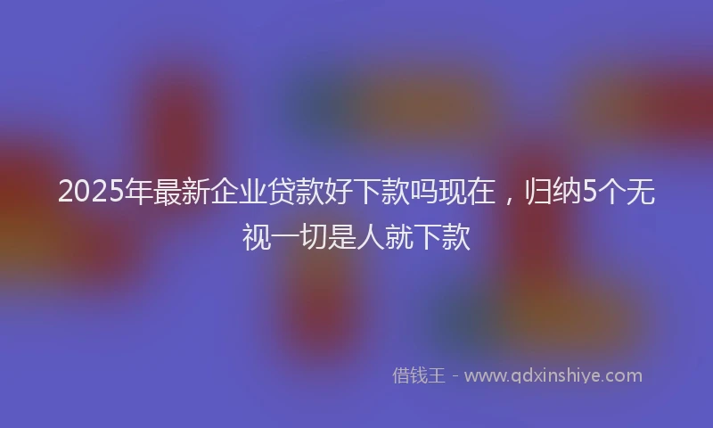 2025年最新企业贷款好下款吗现在，归纳5个无视一切是人就下款