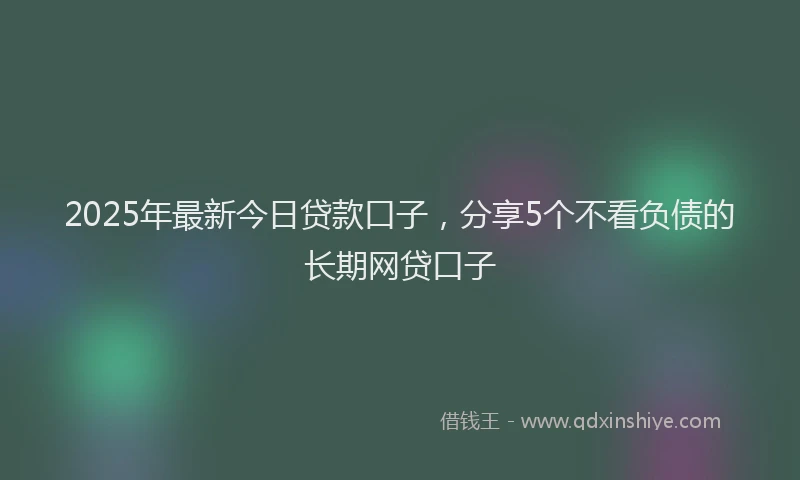 2025年最新今日贷款口子，分享5个不看负债的长期网贷口子