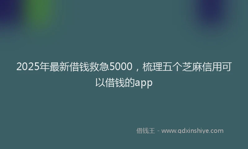 2025年最新借钱救急5000，梳理五个芝麻信用可以借钱的app