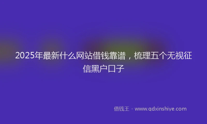 2025年最新什么网站借钱靠谱，梳理五个无视征信黑户口子