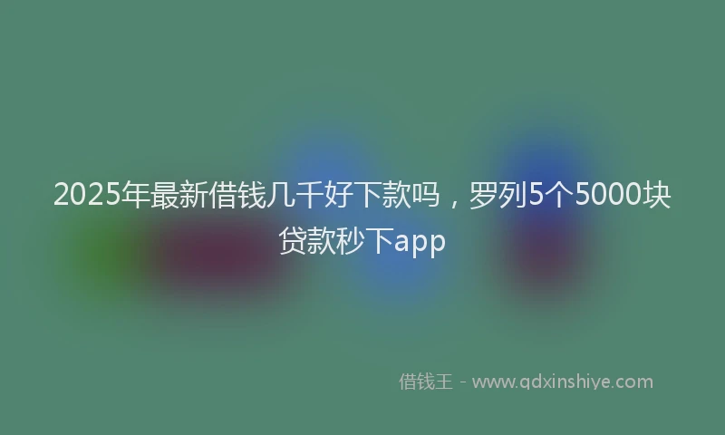 2025年最新借钱几千好下款吗，罗列5个5000块贷款秒下app