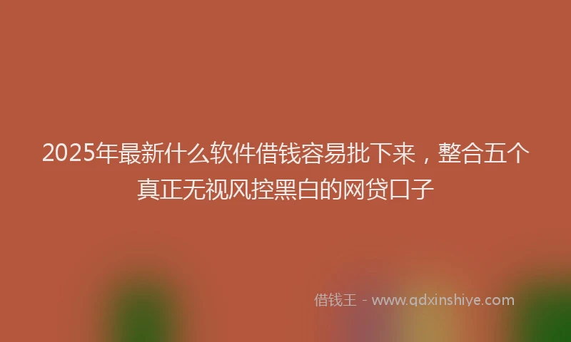 2025年最新什么软件借钱容易批下来，整合五个真正无视风控黑白的网贷口子