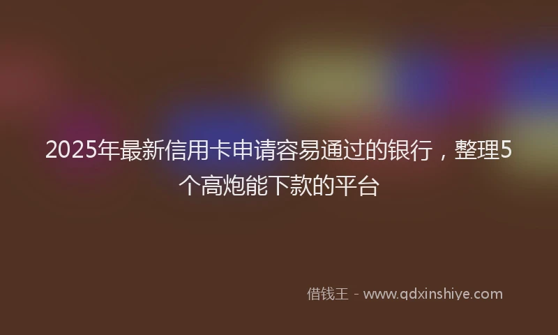 2025年最新信用卡申请容易通过的银行，整理5个高炮能下款的平台