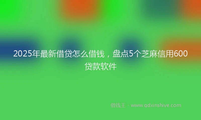 2025年最新借贷怎么借钱，盘点5个芝麻信用600贷款软件