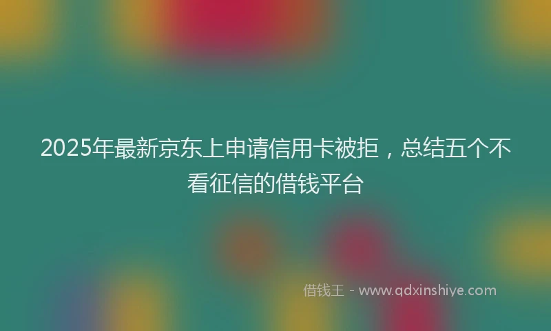 2025年最新京东上申请信用卡被拒，总结五个不看征信的借钱平台