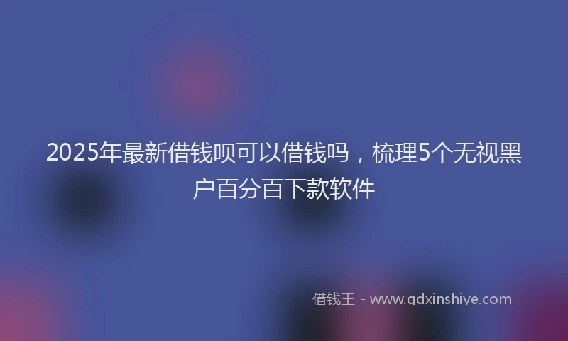 2025年最新借钱呗可以借钱吗，梳理5个无视黑户百分百下款软件
