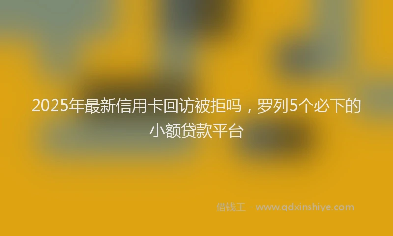 2025年最新信用卡回访被拒吗，罗列5个必下的小额贷款平台