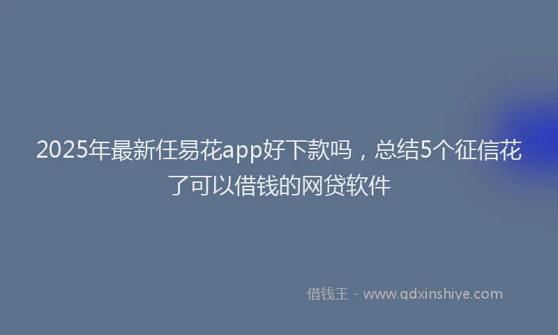 2025年最新任易花app好下款吗，总结5个征信花了可以借钱的网贷软件