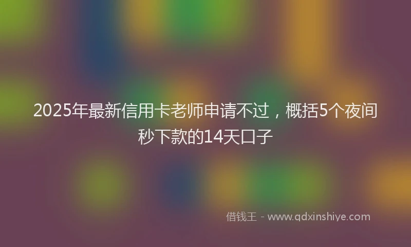 2025年最新信用卡老师申请不过，概括5个夜间秒下款的14天口子
