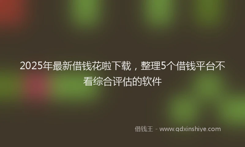 2025年最新借钱花啦下载，整理5个借钱平台不看综合评估的软件