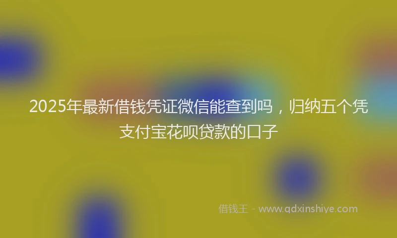 2025年最新借钱凭证微信能查到吗，归纳五个凭支付宝花呗贷款的口子