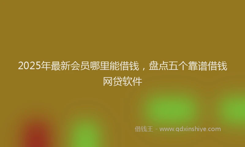 2025年最新会员哪里能借钱，盘点五个靠谱借钱网贷软件
