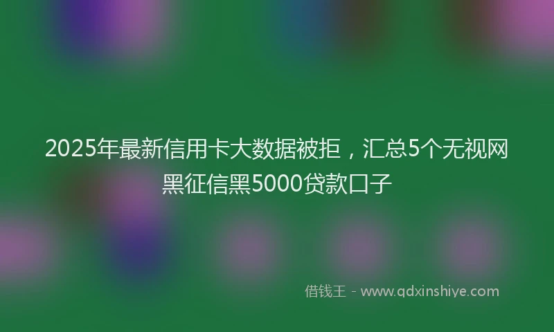 2025年最新信用卡大数据被拒，汇总5个无视网黑征信黑5000贷款口子