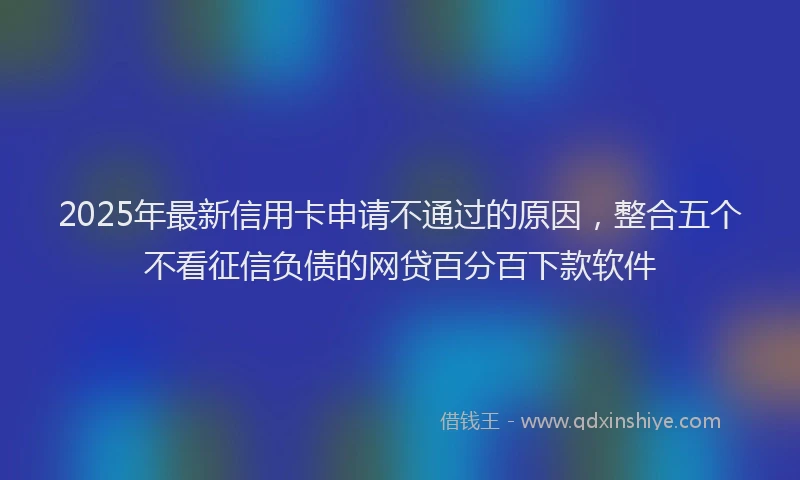 2025年最新信用卡申请不通过的原因，整合五个不看征信负债的网贷百分百下款软件
