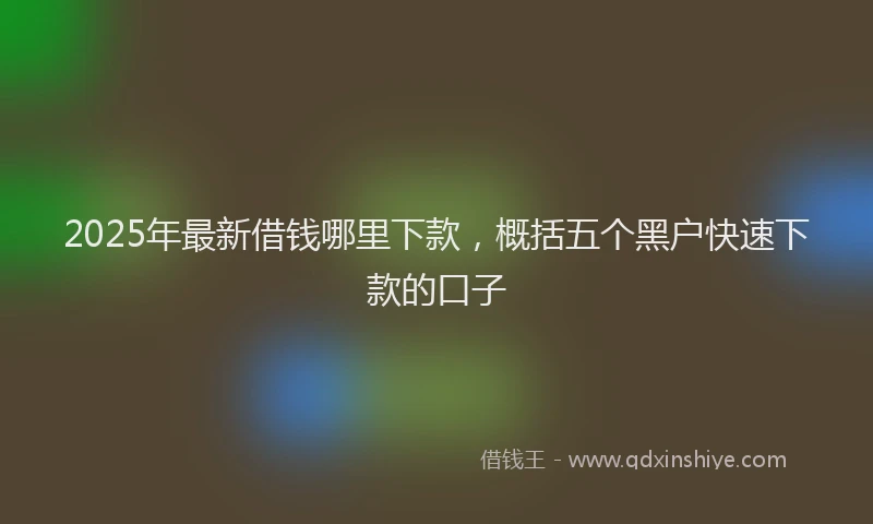 2025年最新借钱哪里下款，概括五个黑户快速下款的口子